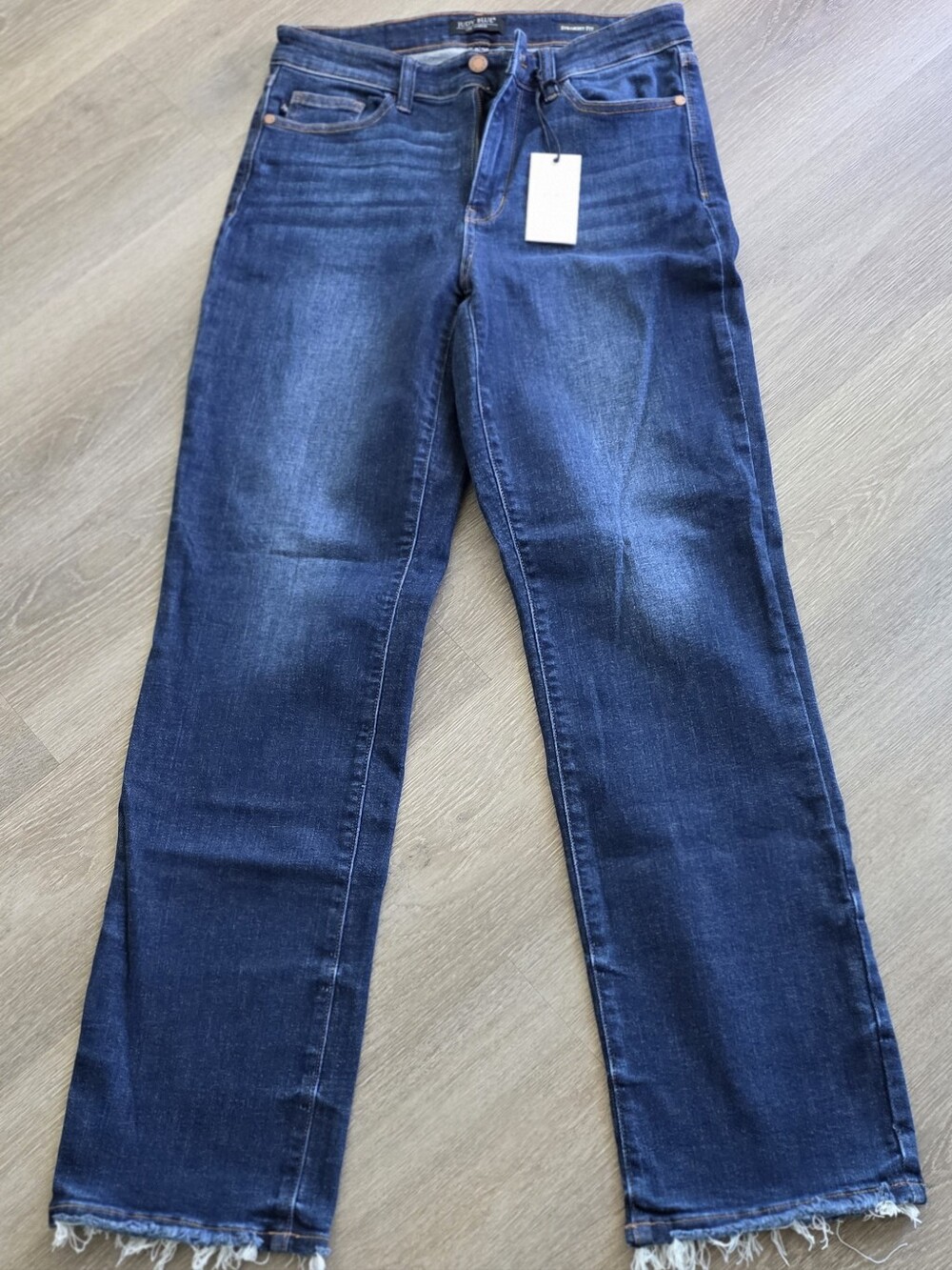 Judy Blue Feeling Fine Dark Wash High Rise Non Distressed Vintage Fraye Size 9